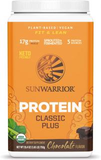 Sunwarrior Protein Classic Plus, BIO Čokoládový, 750 g