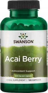 Swanson Acai Berry, 500 mg, 120 kapsúl