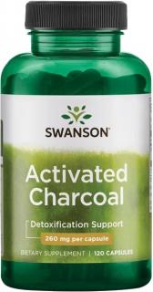 Swanson Activated Charcoal (Aktívne uhlie), 260 mg, 120 kapsúl