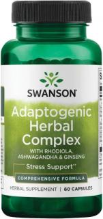 Swanson Adaptogenic Herbal Complex (Rhodiola, ashwagandha, ginseng), 60 kapsúl