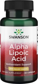 Swanson Alpha Lipoic Acid, 600 mg, 60 kapsúl