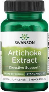 Swanson Artichoke Extract, Extrakt z artičoku, 250 mg, 60 kapsúl