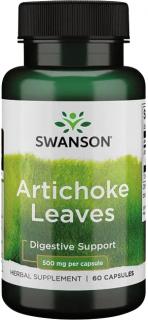 Swanson Artichoke Leaves, Listy artičoky, 500 mg, 60 kapsúl