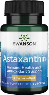 Swanson Astaxanthin, 4 mg, 60 softgel kapsúl