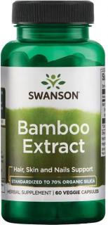 Swanson Bamboo Extrakt, Bambusový extrakt, 300 mg, 60 rastlinných kapsúl