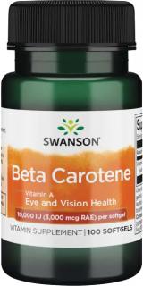 Swanson Beta Carotene, Vitamin A, 10 000 IU, 100 softgel kapsúl