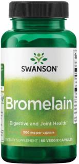 Swanson Bromelain, 500 mg, 60 rastlinných kapsúl