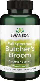 Swanson Butcher's Broom, Listnatec tŕnitý, 470 mg, 100 kapsúl