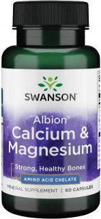 Swanson Calcium & Magnesium Chelated, Vápnik a Horčík, 60 kapsúl