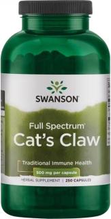 Swanson Cat's Claw, 500 mg, 250 kapslí