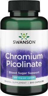 Swanson Chromium Picolinate, 200 mcg, 200 kapsúl