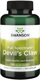 Swanson Devil's Claw, Diablov pazúr, 500 mg, 100 kapsúl
