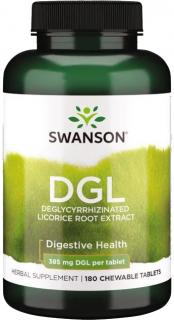 Swanson DGL Deglycyrrhizinovaný extrakt z koreňa sladkého drievka, 385 mg, 180 žuvacích tabliet
