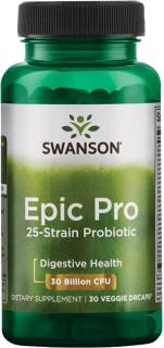 Swanson Epic Pro Probiotic-25, probiotiká, 30 miliárd CFU, 25 kmeňov, 30 rastlinných kapsúl