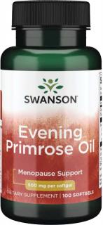 Swanson Evening Primrose Oil, Pupalkový olej, 500 mg, 100 softgel kapsúl