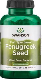 Swanson Fenugreek Seed, Senovka grécka, 610 mg, 90 kapsúl