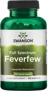 Swanson Feverfew, Rimbaba obyčajná, 380 mg, 100 kapsúl