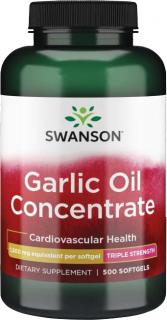 Swanson Garlic Oil Concentrate, Cesnakový olej, 1500 mg, 500 softgel kapsúl