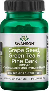 Swanson Grape Seed, Green Tea & Pine Bark, 60 kapsúl
