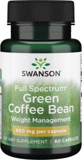 Swanson Green Coffee Bean, Zelené kávové zrná, 400 mg, 60 kapsúl
