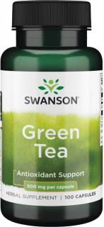 Swanson Green Tea, 500 mg, 100 kapsúl