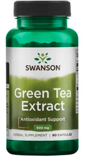 Swanson Green Tea Extract, 500 mg, 60 kapsúl