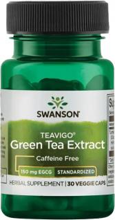 Swanson Green Tea Teavigo Extract, 150 mg EGCG, 30 rastlinných kapsúl