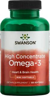 Swanson High Concentrate Omega-3, 120 Mini softgel kapsúl