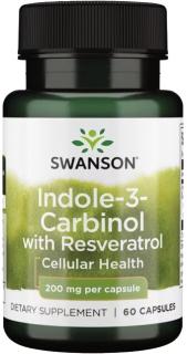 Swanson Indole-3-Carbinol s Resveratrolem, 200 mg, 60 kapsúl
