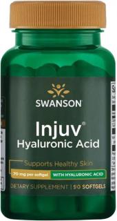 Swanson Injuv Hyaluronic Acid, Kyselina hyalurónová, 70 mg, 90 softgel kapsúl