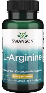 Swanson L-Arginin, 500 mg, 100 kapsúl