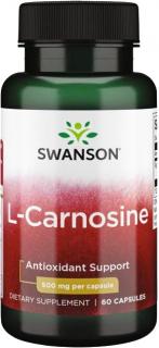 Swanson L-Carnosine (L-karnozín), 500 mg, 60 kapsúl