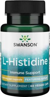 Swanson L-Histidine, 500 mg, 60 rastlinných kapsúl
