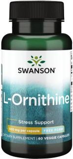 Swanson L-Ornithine, L-Ornitín, 500 mg, 60 rastlinných kapsúl