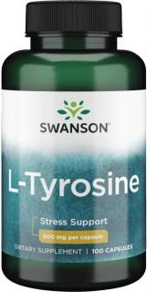 Swanson L-Tyrosine, 500 mg, 100 kapsúl