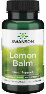 Swanson Lemon Balm, Medovka lekárska, 500 mg, 60 kapsúl