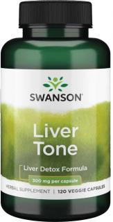 Swanson Liver Tone, Zmes na detoxikáciu pečene, 300 mg, 120 rastlinných kapsúl