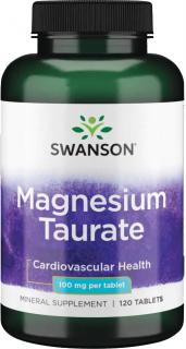 Swanson Magnesium Taurate (Taurát), 100 mg, 120 tabliet