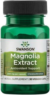 Swanson Magnolia Extract, 200 mg, 30 rastlinných kapsúl