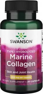 Swanson Marine Collagen, Morský kolagén typu I, 400 mg, 60 kapsúl