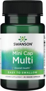 Swanson Multi Mini Cap, Multivitamín, 30 rastlinných kapsúl