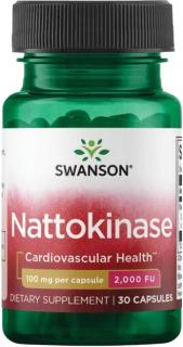 Swanson Nattokinase, Nattokináza, 2000 FU, 100 mg, 30 kapsúl