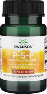 Swanson P-5-P Koenzýmovaný vitamín B6, 20 mg, 60 kapsúl