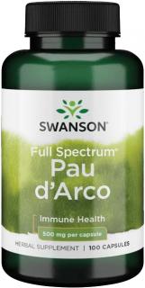 Swanson Pau d'Arco, Lapačo, 500 mg, 100 kapsúl