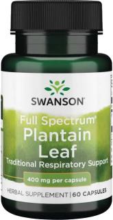 Swanson Plantain Leaf, List skorocelu, 400 mg, 60 kapsúl
