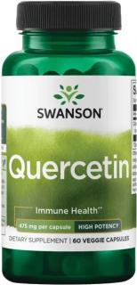 Swanson Quercetin, Vysoko účinný, 475 mg, 60 rastlinných kapsúl