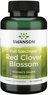 Swanson Red Clover Blossom, Ďatelina lúčna, 430 mg, 90 kapsúl