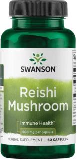 Swanson Reishi Mushroom (Huba Reishi), 600 mg, 60 kapsúl