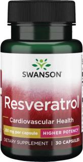 Swanson Resveratrol, 250 mg, 30 kapsúl