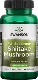 Swanson Shiitake Mushroom Full Spectrum, 500 mg, 60 kapsúl